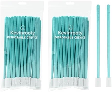 100PCS Disposable Crevice Cleaning Brush Tool kit, Disposable Toilet Brush, Disposable Toilet seat Cleaner Tool (Blue) by Kevinrooty