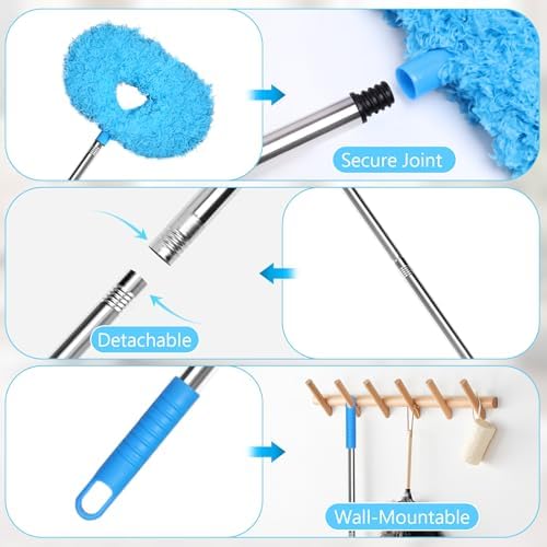 Eunice Ceiling Fan Cleaner Duster with Extension Pole,Blue 4.2FT - Image 4