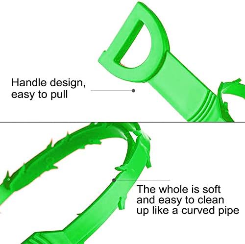 Drain Clog Remover - Gutter Cleaning Tools Drain Cleaner for Toilet Sewer Shower Kitchen Bathroom Tub Clogged Drains Opener Cleaning Tool, Flexible Grabber Claw Pick Up Reacher (7-in-1) - Image 5