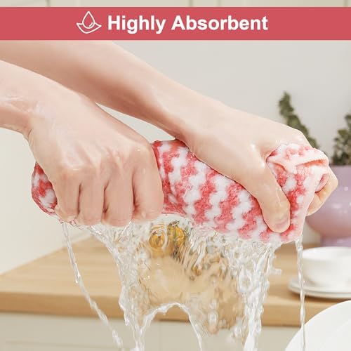JOYMOOP Microfiber Cleaning Cloth, 18 Piece Set, Small, Pink - Image 3