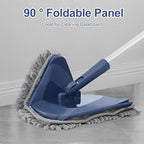 Wall Cleaner Mop with 82" Handle, 360° Rotating Triangle Head and Microfiber Pads, Built-in Squeegee for Ceiling Mop, Baseboard Cleaning and Windows - Image 3