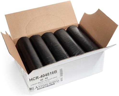 Aluf Plastics 45 Gal Black Trash Bags, 16 Micron (EQ.), 40" x 48" (250 Pk) - Image 2
