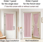 Vatge Door Curtains for Door Window, Door Coverings for Small Window, 1 Panel, W25 x L40, Baby Pink - Image 4
