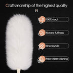 Extendable Lambswool Duster 29-110 Inch,Anti-Static Flexible Head, Stainless Steel Pole for Cleaning High Ceiling,Fan,Furniture,Roof Dusting - Image 3