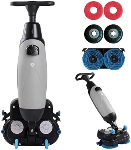 Commercial Floor Scrubber Machine,17” Cleaning Width,Multi Functional Floor Buffer Polisher Machine,240 RPM,Deep Cleaning Tile and Grout, Hardwood Floors and Carpets with Ease Gray by Unknown
