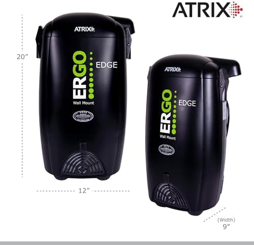 Atrix Ergo Edge Canister Shop Vac-Wall Mounted Garage Vacuum Cleaner with Built-in Dust Bag & Extendable Hose-Compact Black Design, 20 x 9 x 12 - Image 5
