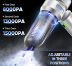 Handheld Cordless Car Vacuum|3 in 1 15000PA Mini Cleaner,120W High Power Brushless Motor,Super Suction Power Vacuums with Type-C Data Cable, Small Portable and Rechargeable Cleaner (Sliver) - Image 2