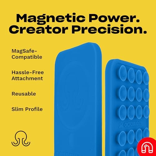 OCTOBUDDY Magnet - Dual Magnetic & Suction Phone Mount - Baby Blue Jay - Image 6