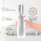 STARUMENT Portable Hand Vacuum Cleaner Handheld Cordless Cleaner for Dust Pet Hair Dirt, Home, Car Interior, Lightweight, Easy to Use, Compact Design Battery Rechargeable with USB-C Cable White - Image 4