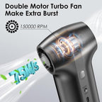 Cordless Air Duster & Car Vacuum 2-in-1, Portable Car Vacuum Cleaner, 3 Blower Speeds & 2 Suction Modes Type-C Rechargeable Dust Buster for Keyboard, PC, Desk, Home Office - Image 7
