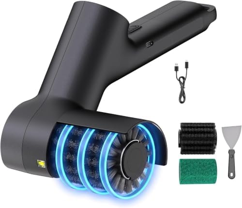 Cordless Electric Grill Brush, 3-Speed Electric Grill Cleaner with Digital Display, Replaceable Brush Head, IPX5 Waterproof, Independent Night Light Suitable for Evening Gatherings. by GrowYourGreenParadise