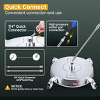 16.5" Pressure Washer Surface Cleaner with 4 Wheels, Surface Cleaner for Pressure Washer, 2 Extension Wands, 2 Replacement Nozzles, Power Washer Surface Cleaner for Concrete, Driveway - Image 5