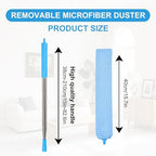 Retractable Gap Duster Cleaner Cleaning Tools with 2 Microfiber Dusting Cloths Washable Duster for Cleaning Under Appliances Furniture Couch Fridge - Image 2