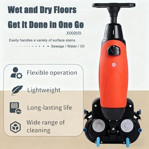 Commercial Floor Scrubber Machine, 17in Electric Buffer Polisher, - Image 2