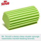 4 Pack Damp Dusting Sponge Duster, Green Dust Cleaning Sponge, Reusable Household Cleaning Sponge Tool for Blinds, floorboards, Fan Blades, Vents, Glass, Railings, Mirrors - Image 2