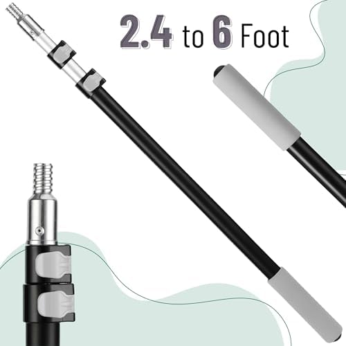 Bates- ‎Telescoping Pole, 2.4 to 6 Ft Long, Black & Gray, Paint Roller Extension Pole for Painting - Image 2