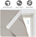 RYB HOME 100% Blackout Curtains for French Door, Privacy Lightweighted Door Window Curtains Thermal Insulated for Kitchen Living Room Easy to Install Blinds, W26 x L69 inch, 1 Pc, Taupe - Image 4