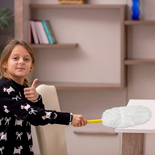 Vesici 150 Pcs Duster Refills Compatible with Swiffer Dusters Bulk Disposable Replacement Thickened with 1 Handle Heavy Duty for Cleaning, Office (White) - Image 2