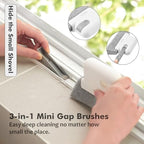2pcs Window Cleaning Brush,Multifucation Groove Cleaning Brush for Household Use, 3-in-1 Window Sliding Door Track Cleaner, Sill, Tile Lines, Shutter, Car Vents, Keyboard, Small Spaces Clean Kit - Image 2