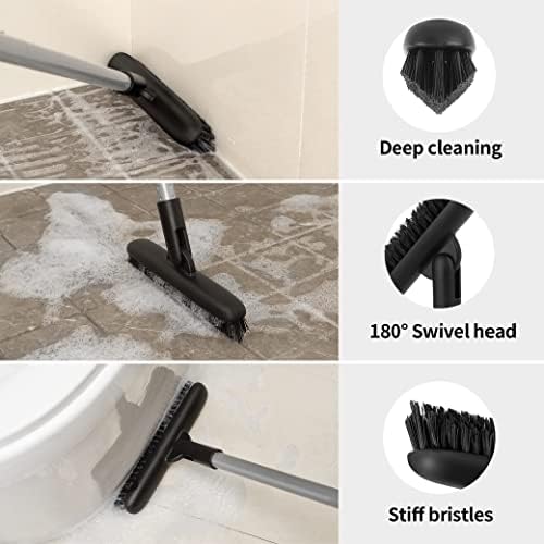 MR.SIGA Heavy Duty Grout Scrub Brush with Long Handle - Image 3