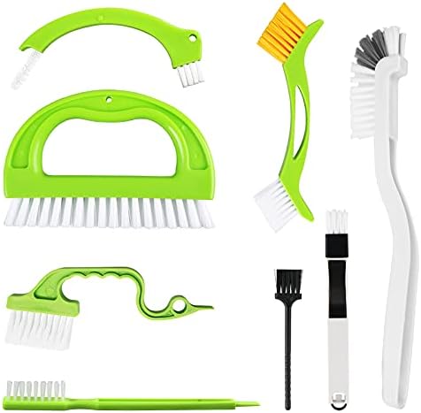 8 Pack Grout Cleaner Brush, Hand-held Groove Gap Cleaning Tools Tile Joint Scrub Brush to Deep Clean, Household Cleaning Brushes for Window Door Track, Stove Tops, Shower, Kitchen, Seams, Floor Lines by LeeLoon