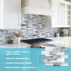 STICKGOO 10-Sheets Subway Tiles Peel and Stick Backspalsh, Gray - Image 2
