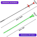 Drain Clog Remover - Gutter Cleaning Tools Drain Cleaner for Toilet Sewer Shower Kitchen Bathroom Tub Clogged Drains Opener Cleaning Tool, Flexible Grabber Claw Pick Up Reacher (7-in-1) - Image 2