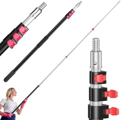 12FT Telescoping Extension Pole - Heavy-Duty Aluminum Paint Roller Pole by GameXcel