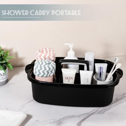 Large Cleaning Supplies Caddy Portable Shower Caddy Basket Black - Image 2