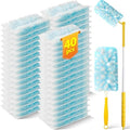 40 Count Duster Refills with 1 Short Handle & 3 ft Extendable Handle, Compatible with Swiffer Duster, 180° Disposable Microfiber Cleaning Dusters, Unscented by Swilsweep