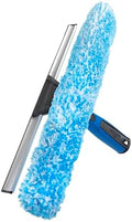 Unger Professional Connect and Clean 2-in-1 Squeegee and Scrubber, 14” Window Cleaning Tool, Essential Glass Cleaner for Commercial and Residential Use, Reusable Microfiber Sleeve, Streak-Free Results by Unger