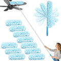 JEHONN Duster with 6 ft Extension Pole, 10 Refills Compatible with Swiffer Super Extendable Handle Heavy Duty Dusting Wand Starter Kit for Cleaning High Ceiling Fan Shelves Vent Window Blind by JEHONN