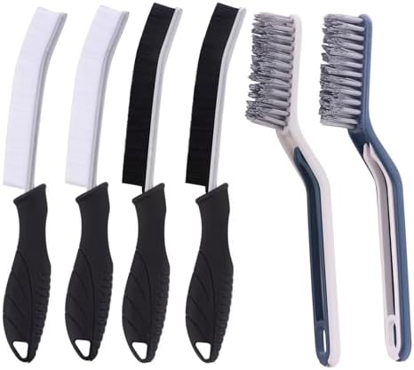 6pcs Crevice Cleaning Brush Multifunctional Hard Bristle Grout Cleaner Brush Crevice Cleaning Tools Bathroom Cleaning Brush with Clip,Kitchen Brush for Household, Kitchen, Window, Sink, Toilet, Grout by Unknown