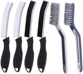 6pcs Crevice Cleaning Brush Multifunctional Hard Bristle Grout Cleaner Brush Crevice Cleaning Tools Bathroom Cleaning Brush with Clip,Kitchen Brush for Household, Kitchen, Window, Sink, Toilet, Grout by Unknown