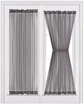 MIULEE Dark Grey 40 x 72 Inches Sidelight Sheer Curtains for French Door by MIULEE