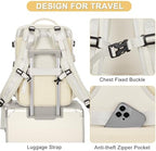 Beige Large Travel Backpack For Women Men Airline Approved Personal Item Backpack For Airlines Carry On Backpack Flight Approved Waterproof Backpack For Traveling On Airplane Weekender Travel Bag - Image 6