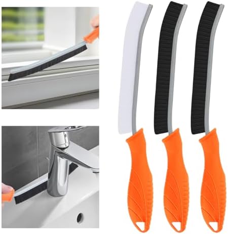 TQRR 3Pcs Hard Bristle Crevice Cleaning Brush-Thin Grout Scrub Brush by TQRR