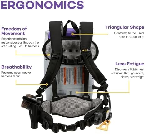 ProTeam Super Coach Pro 10 Backpack Vacuum Commercial with Telescoping Wand Tool Kit, 10 Quart, Corded, 107303 - Image 6