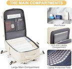 coofay Large Travel Backpack Carry on Flight Approved Mochila De Viaje Personal Item Backpack for Airlines Frontier Airlines Personal Item Bag Large Backpack for Travel Backpacks for Men Women Beige - Image 5