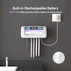 UV Toothbrush Sanitizer and Holder for Bathroom, 5 Toothbrush Slots for Family with Fan and PTC Heat Drying, Type-C Charging, No-Drill Wall Mount - Image 5