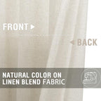 jinchan Lien Tier Curtains and Valances, 26x24, 3 Panels, Natural - Image 4