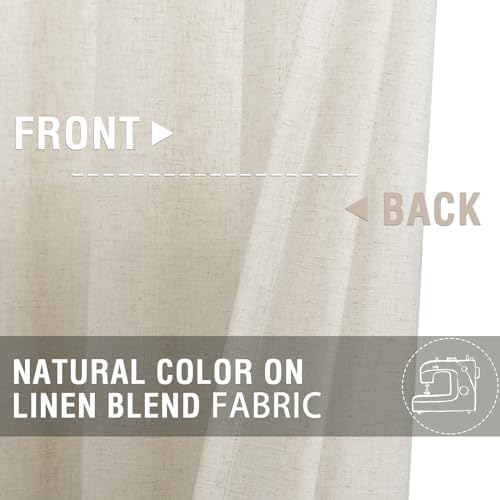 jinchan Lien Tier Curtains and Valances, 26x24, 3 Panels, Natural - Image 4