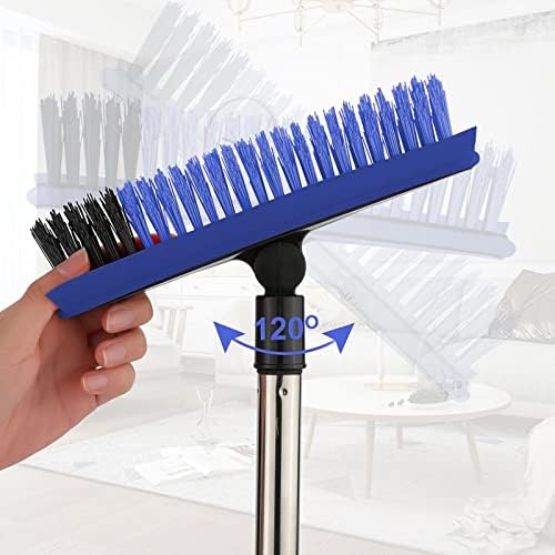 2 in 1 Floor Scrub Brush Grout Brush with 57.8" Long Handle,120°Rotatable Shower Tile Grout Scrubber,V-Shaped Corner Brush for Hard to Reach Areas (Blue) - Image 6