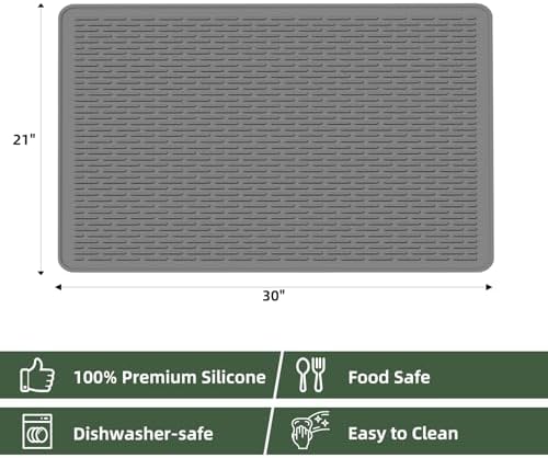 LONGKING Extra Thick Stove top Cover for Electric Stove - Silicone Stove Mat for Glass Top Stove, Range Covers for Electric Stove, Grey, 30"x21" - Image 6