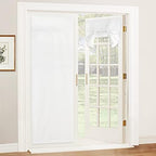 RYB HOME Linen Blended French Door Curtain, Shades Pull Down for Glass Door by RYBHOME