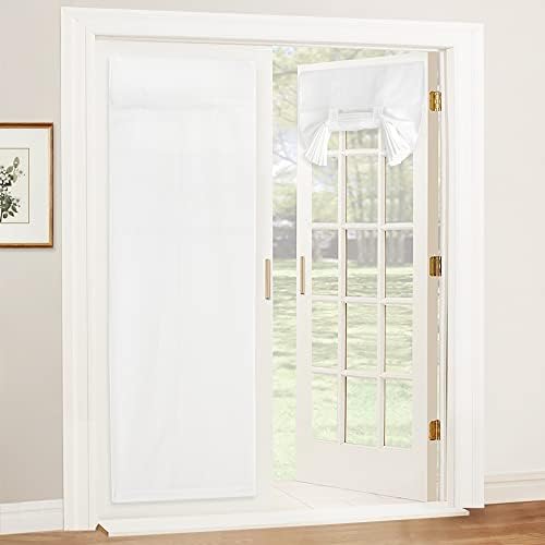 RYB HOME Linen Blended French Door Curtain, Shades Pull Down for Glass Door by RYBHOME