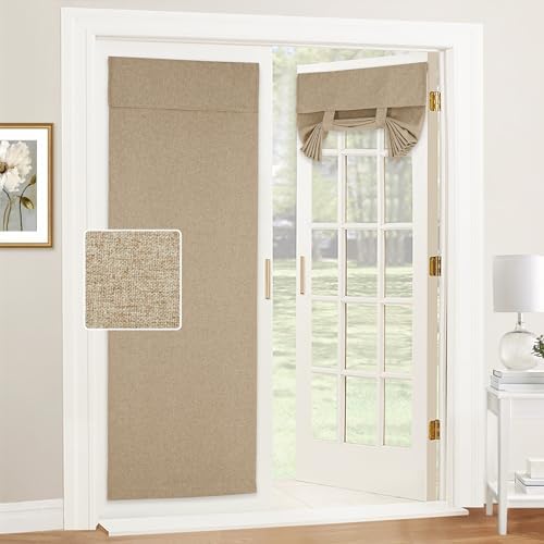 RYB HOME Linen Blended French Door Window Curtains, Glass Door Blinds by RYBHOME
