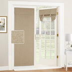 RYB HOME Linen Blended French Door Curtain, Shades Pull Down for Glass Door by RYBHOME
