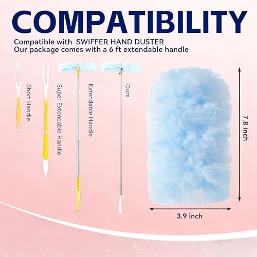Duster Extended Handle with 20 Pcs Duster Refill for Swiffer - Image 2