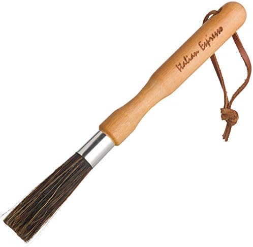 Redecker Natural Pig Bristle Espresso Maker Brush with Oiled Beechwood Handle, Narrow Brush Head Reaches Tight Spaces, Hanging Loop for Storage, 8 inches, Made in Germany by Redecker